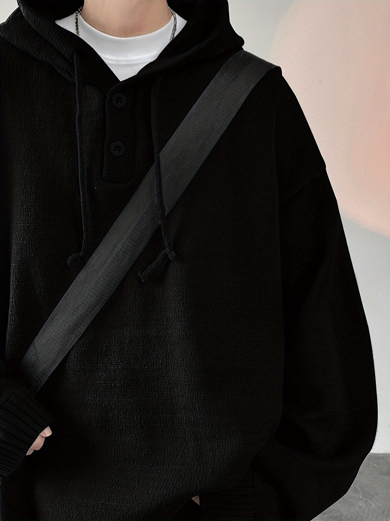 songxier mens casual hooded sweater cozy knit pullover with kangaroo pocket solid for details 8