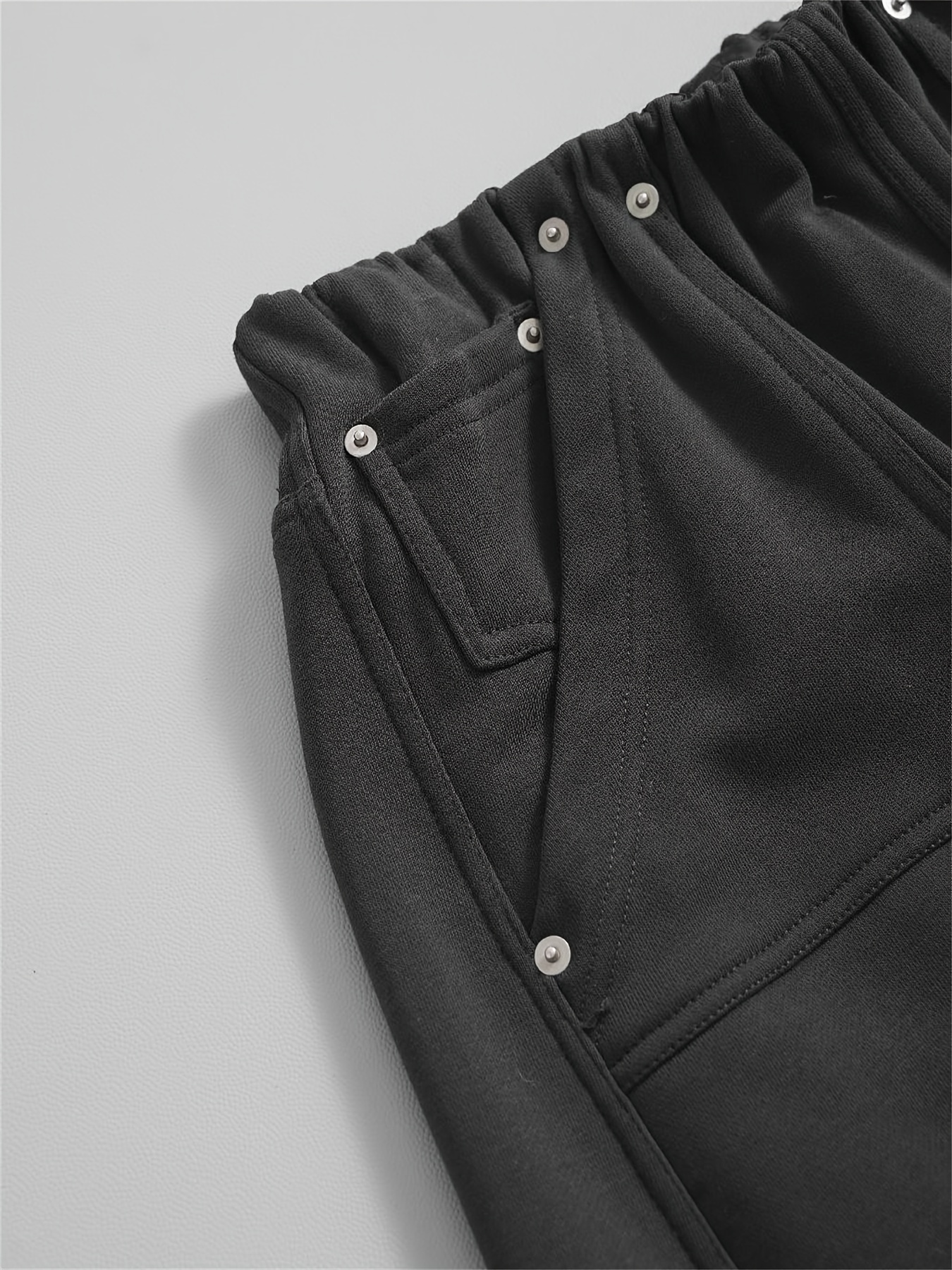 mens trendy solid style loose fit pants comfy casual trousers for mens outdoor activities details 3