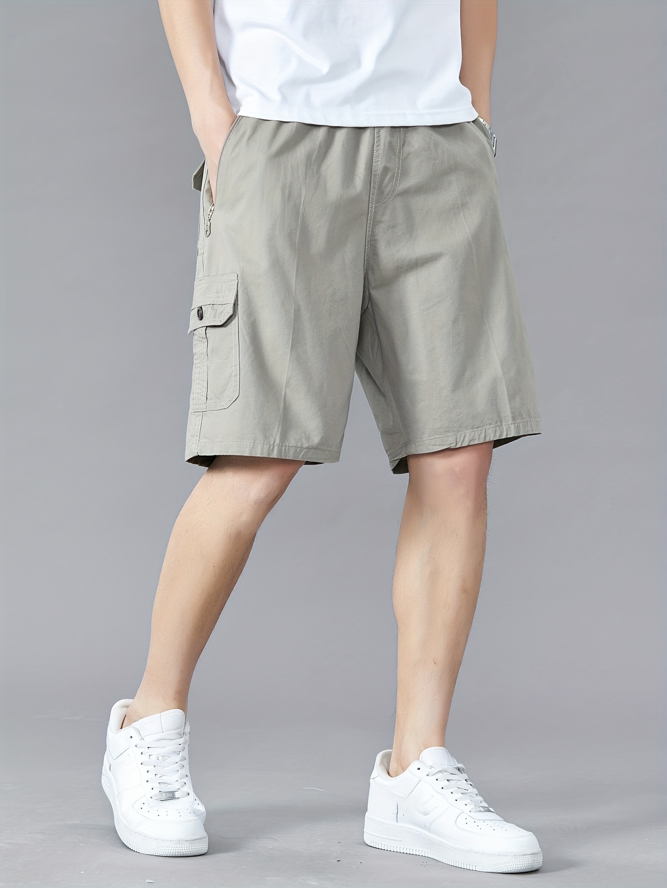 mens regular fit waist cotton cargo shorts with for summer outdoor and work details 8