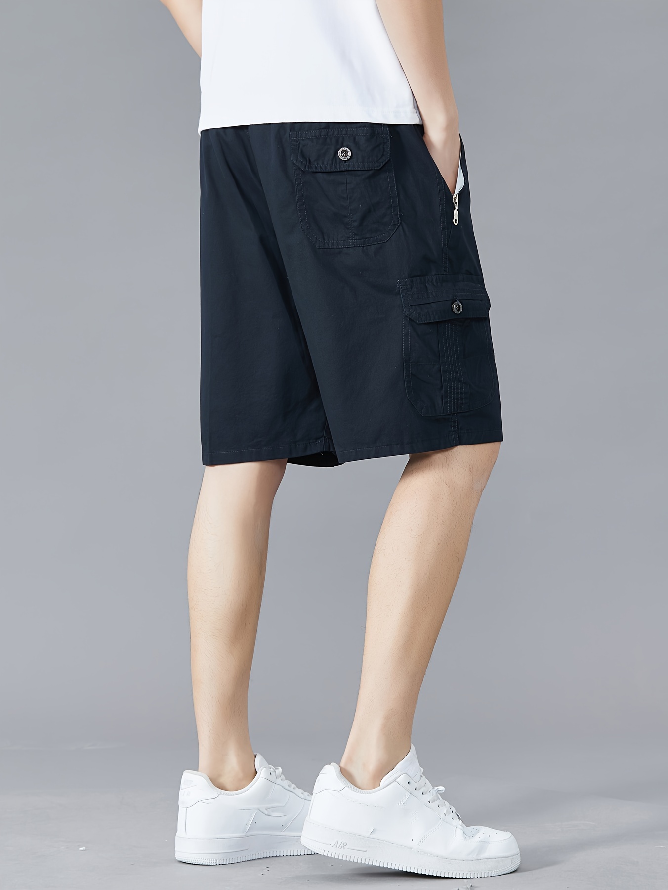 mens regular fit waist cotton cargo shorts with for summer outdoor and work details 19