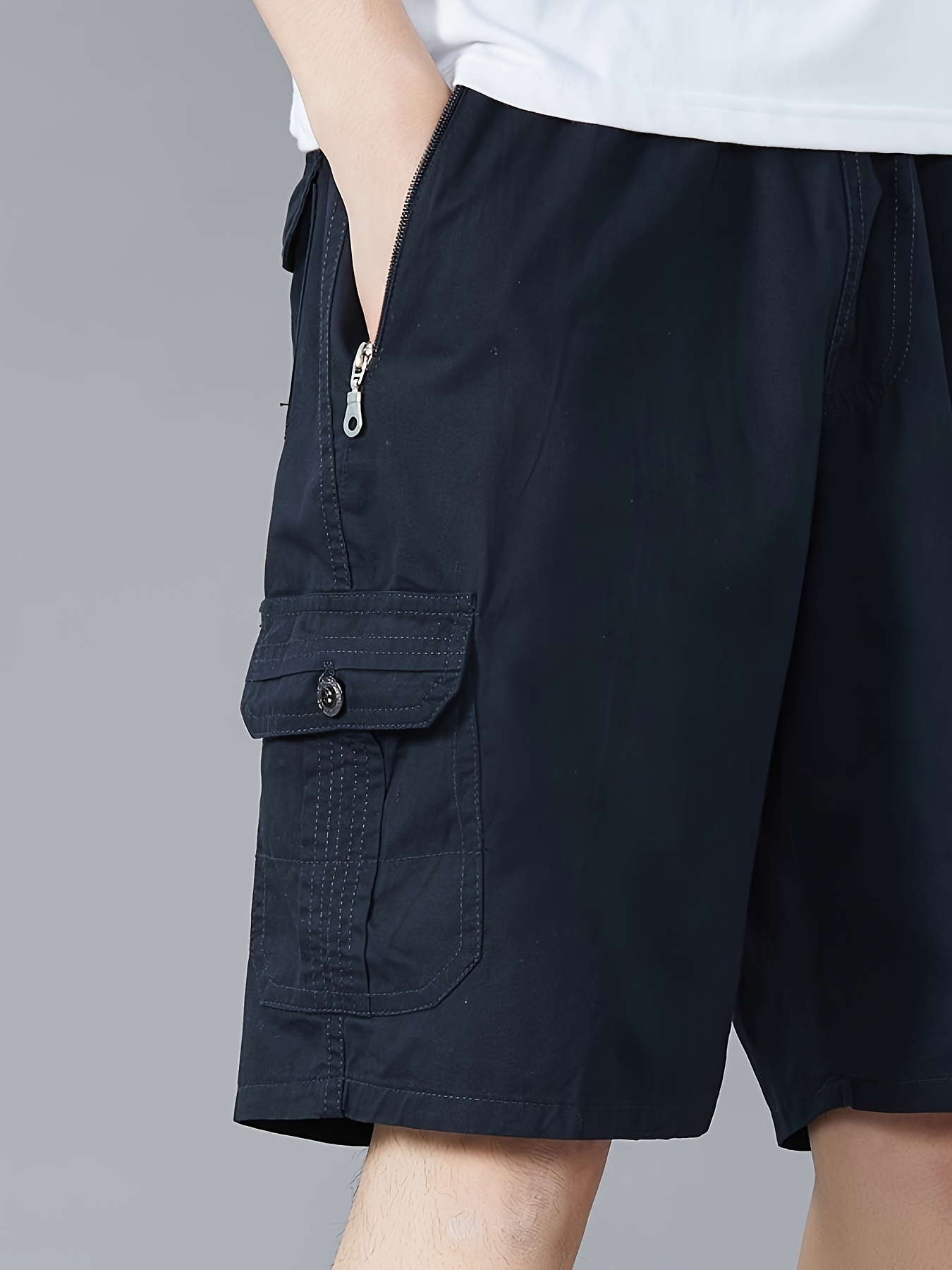 mens regular fit waist cotton cargo shorts with for summer outdoor and work details 22