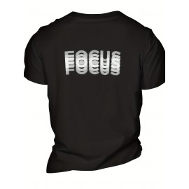 3D Focus Print Short Sleeve Crew Neck T-Shirt - Vibrant Color Block Pattern, Slight Stretch Polyester Fabric, Regular Fit, Pullover Design - Perfect for Summer Outdoor Activities