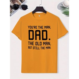 Stylish Men's Short-Sleeve T-Shirt with Unique Letter Print - Breathable Polyester Blend, Crew Neck, Casual Summer Top for Adults