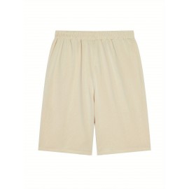 1pc Men'S Casual Polyester Shorts with Elastic Snake Print, Knitted Summer Beachwear, Regular Fit Trendy Outerwear