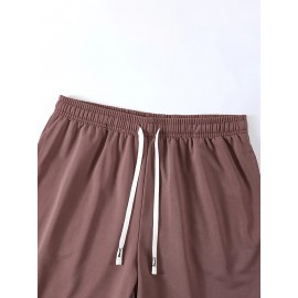 They Who Stand Print, Men's Breathable Drawstring Pants, Loose Casual Waist Simple Style Comfy Shorts For Spring Summer Outdoor Fitness Cycling Climbing Mountain Holiday Daily Commute Dates Sports Workout Trousers