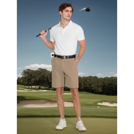 Men's Lightweight Golf Shorts - Quick Drying, UPF 50+ Sun Protection, Comfortable Elastic, 5 Pockets, Regular Style, Suitable for Hiking, Work, Casual Wear - Very Suitable for Spring and Summer
