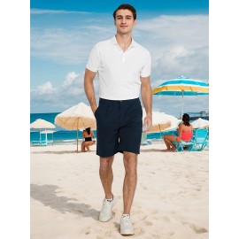 Men's Lightweight Golf Shorts - Quick Drying, UPF 50+ Sun Protection, Comfortable Elastic, 5 Pockets, Regular Style, Suitable for Hiking, Work, Casual Wear - Very Suitable for Spring and Summer